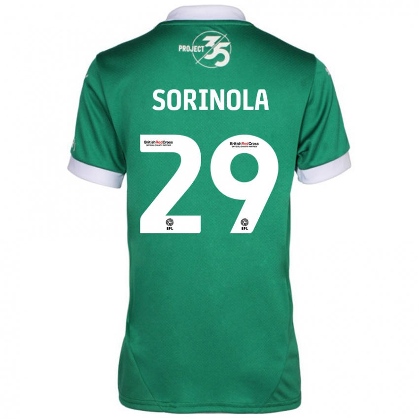 Niño Camiseta Matthew Sorinola #29 Verde Blanco 1ª Equipación 2024/25 La Camisa Perú