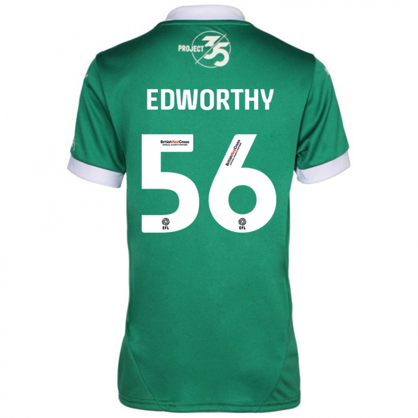 Niño Camiseta Kieran Edworthy #56 Verde Blanco 1ª Equipación 2024/25 La Camisa Perú