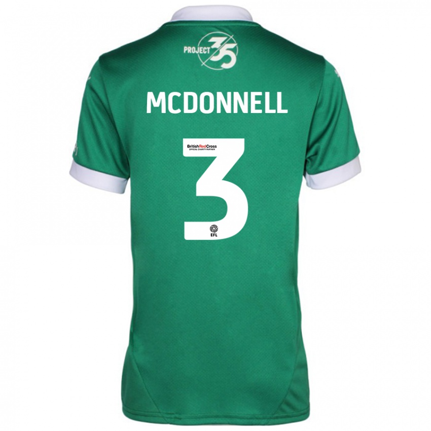 Niño Camiseta Rosie Mcdonnell #3 Verde Blanco 1ª Equipación 2024/25 La Camisa Perú