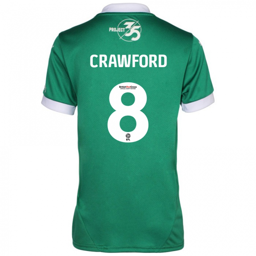 Niño Camiseta Imy Crawford #8 Verde Blanco 1ª Equipación 2024/25 La Camisa Perú