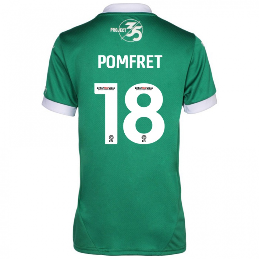 Niño Camiseta Taya Pomfret #18 Verde Blanco 1ª Equipación 2024/25 La Camisa Perú