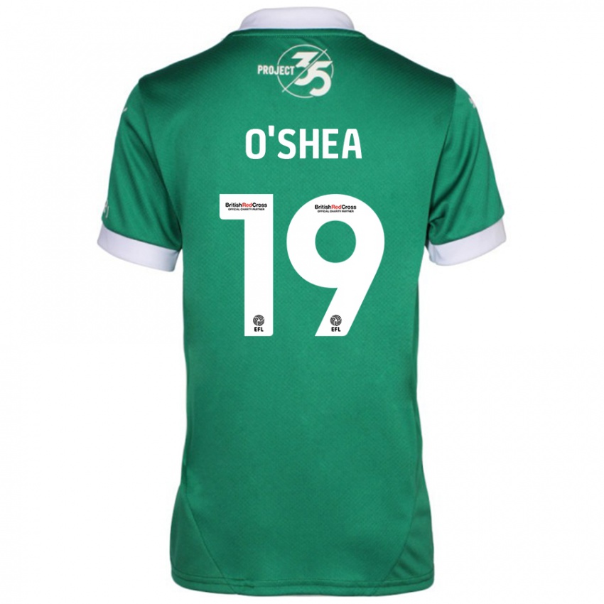 Niño Camiseta Erin O'shea #19 Verde Blanco 1ª Equipación 2024/25 La Camisa Perú