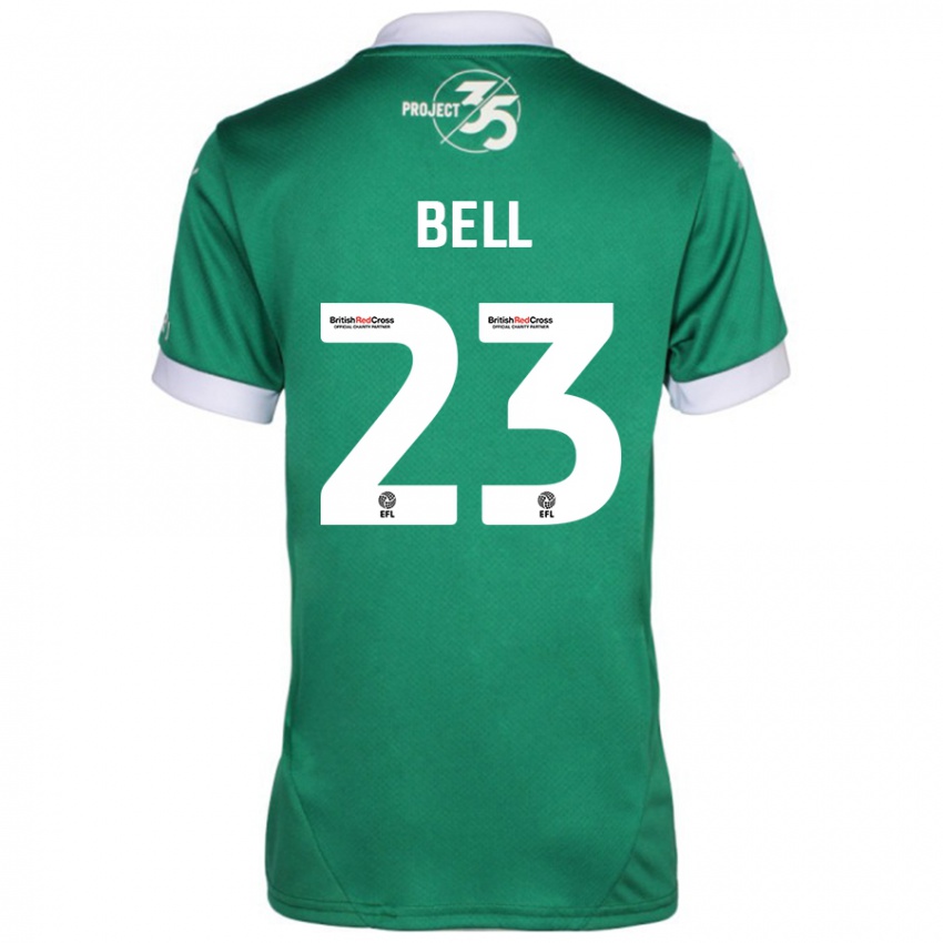 Niño Camiseta Katelyn Bell #23 Verde Blanco 1ª Equipación 2024/25 La Camisa Perú