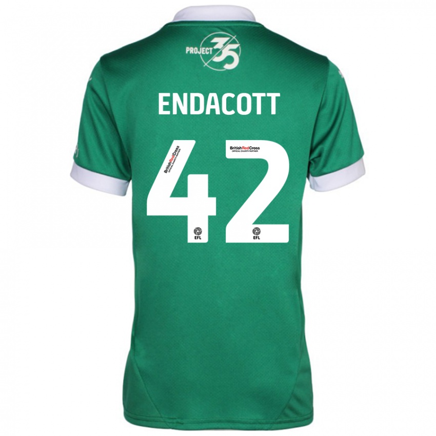 Niño Camiseta Jack Endacott #42 Verde Blanco 1ª Equipación 2024/25 La Camisa Perú