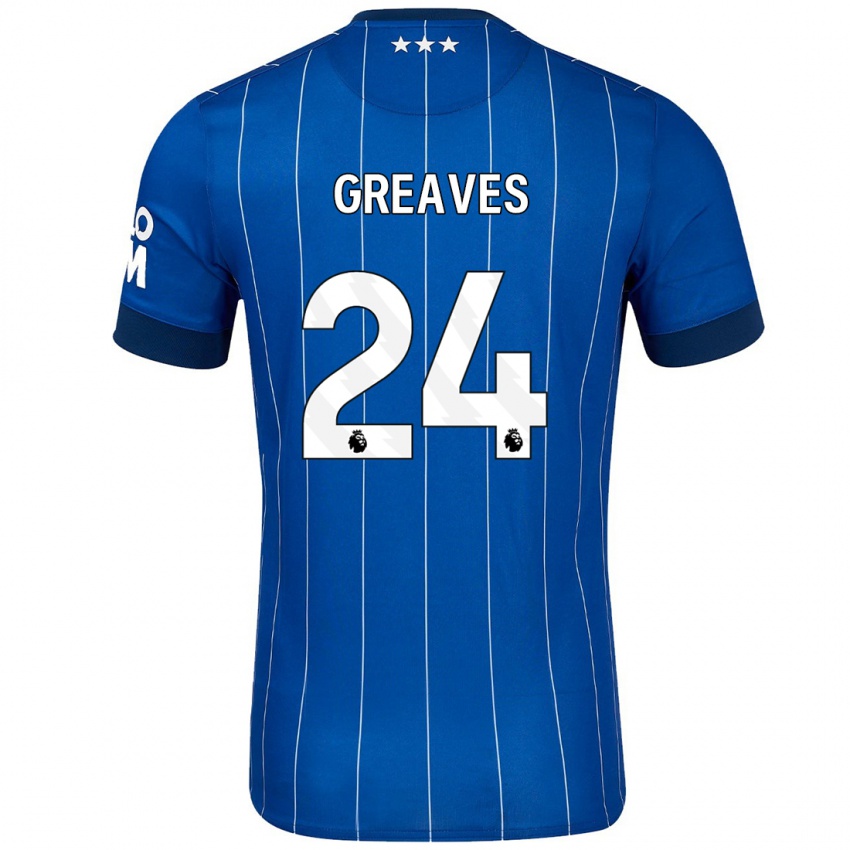 Niño Camiseta Jacob Greaves #24 Azul Marino 1ª Equipación 2024/25 La Camisa Perú