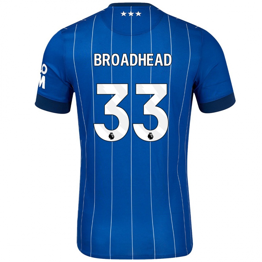 Niño Camiseta Nathan Broadhead #33 Azul Marino 1ª Equipación 2024/25 La Camisa Perú