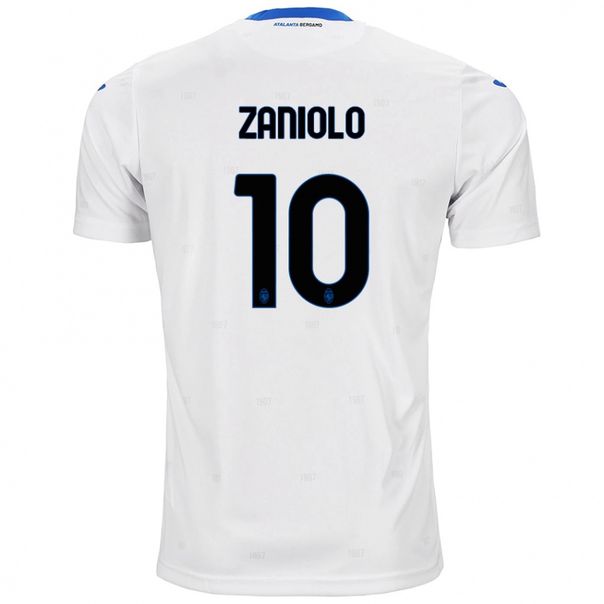 Niño Camiseta Nicolo Zaniolo #10 Blanco 2ª Equipación 2024/25 La Camisa Perú