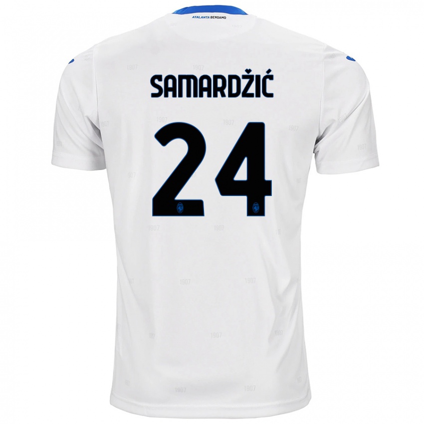 Niño Camiseta Lazar Samardžić #24 Blanco 2ª Equipación 2024/25 La Camisa Perú