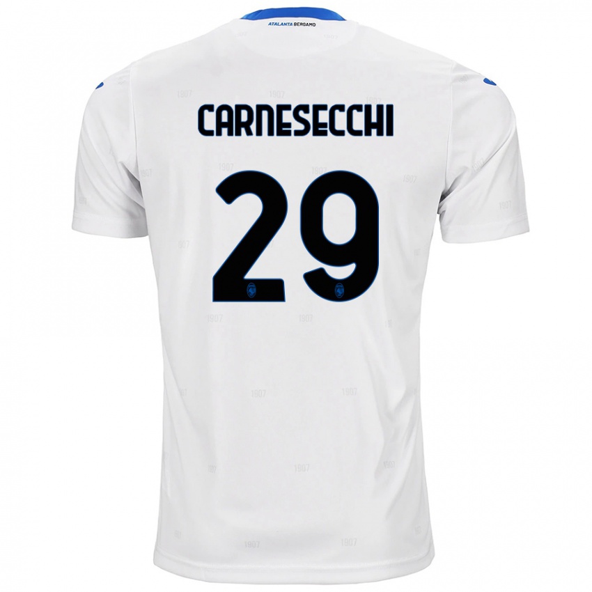 Niño Camiseta Marco Carnesecchi #29 Blanco 2ª Equipación 2024/25 La Camisa Perú