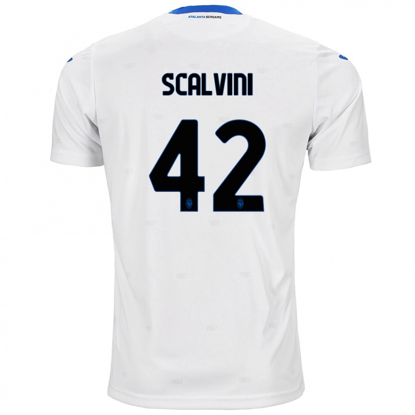 Niño Camiseta Giorgio Scalvini #42 Blanco 2ª Equipación 2024/25 La Camisa Perú