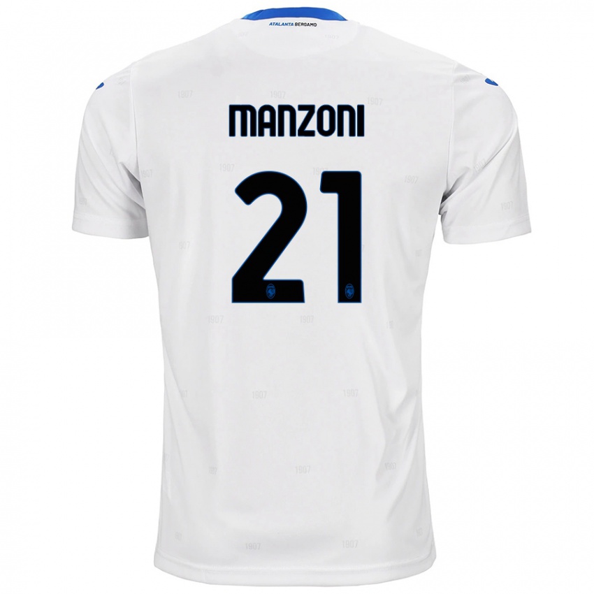 Niño Camiseta Alberto Manzoni #21 Blanco 2ª Equipación 2024/25 La Camisa Perú