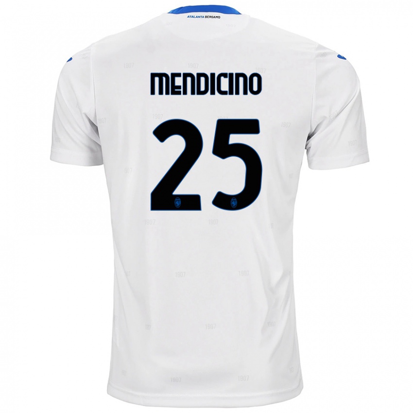 Niño Camiseta Leonardo Mendicino #25 Blanco 2ª Equipación 2024/25 La Camisa Perú