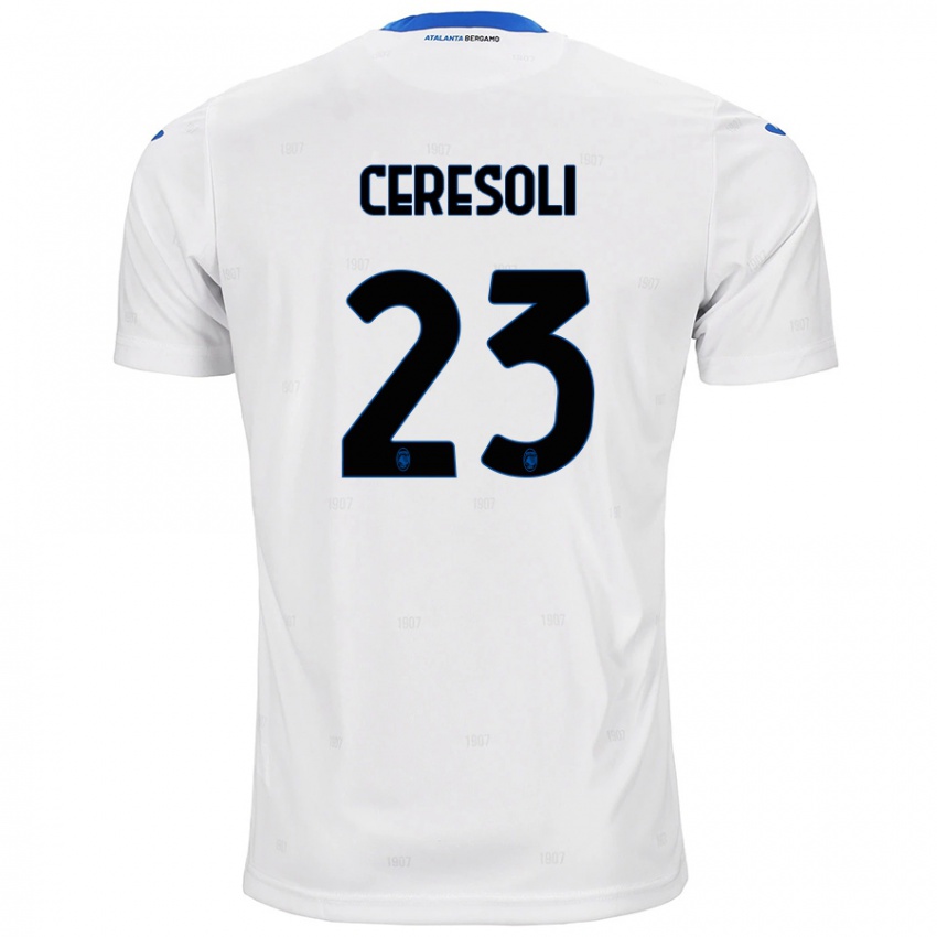 Niño Camiseta Andrea Ceresoli #23 Blanco 2ª Equipación 2024/25 La Camisa Perú