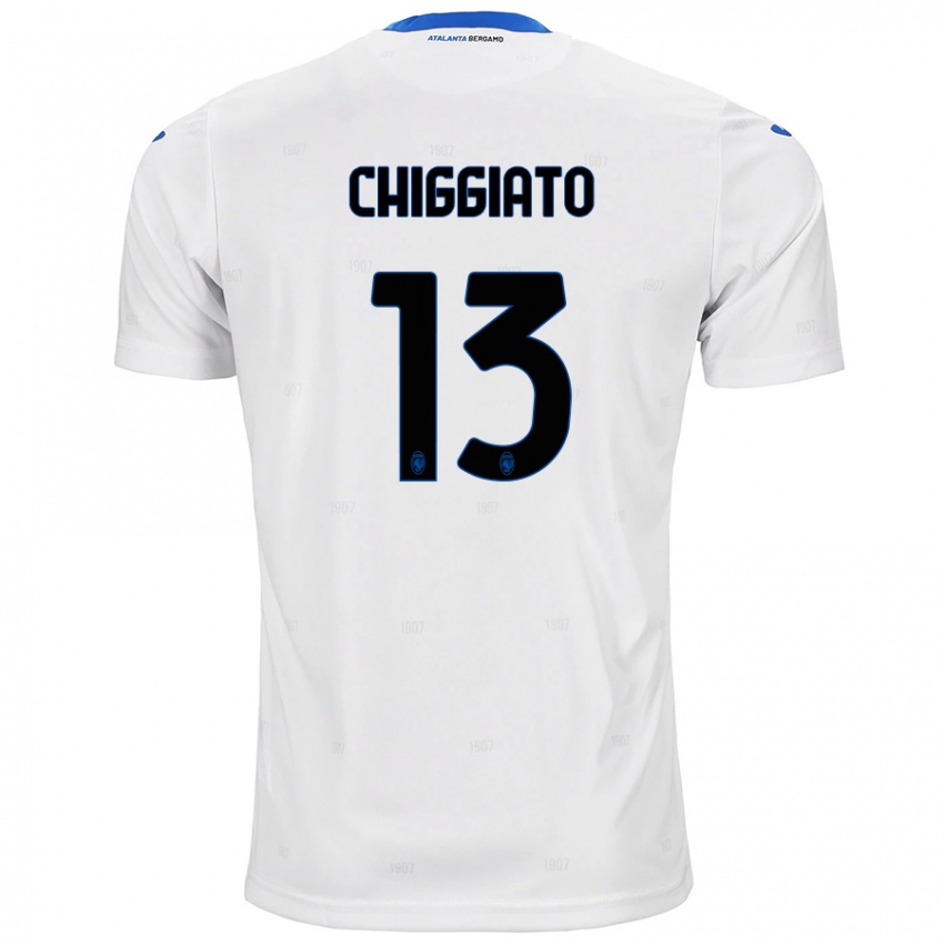 Niño Camiseta Gabriele Chiggiato #13 Blanco 2ª Equipación 2024/25 La Camisa Perú