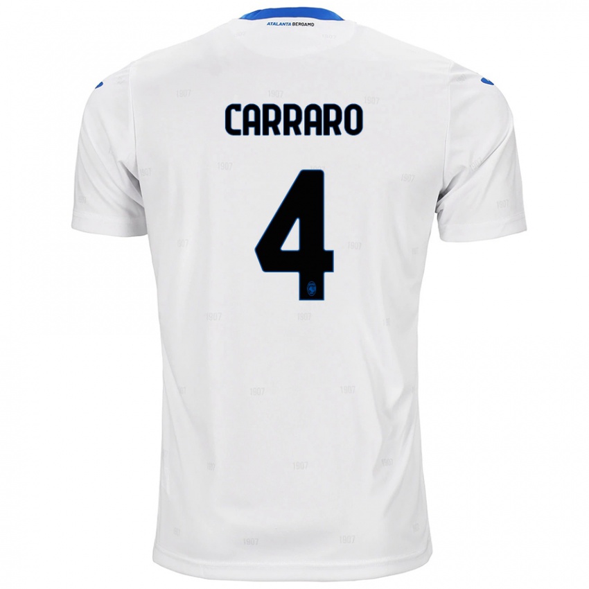 Niño Camiseta Marco Carraro #4 Blanco 2ª Equipación 2024/25 La Camisa Perú