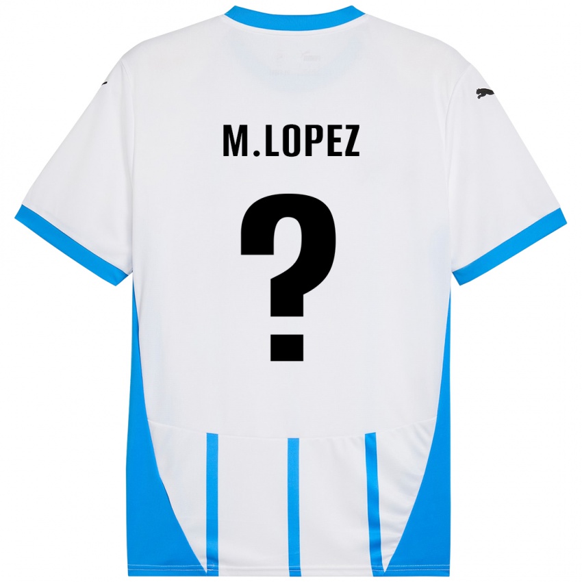 Niño Camiseta Maxime López #0 Blanco Azul 2ª Equipación 2024/25 La Camisa Perú