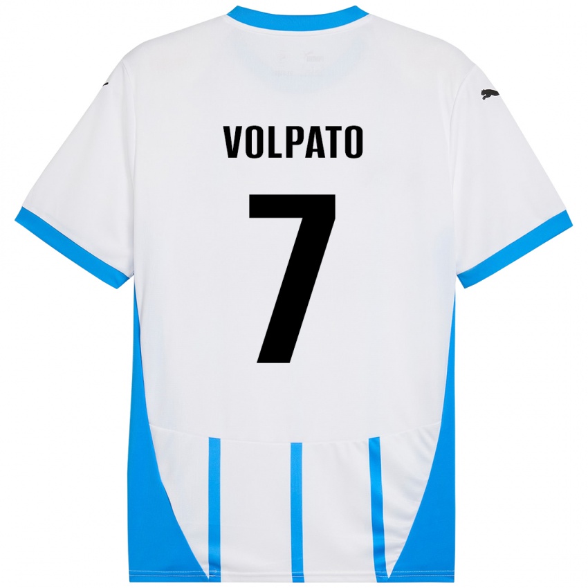 Niño Camiseta Cristian Volpato #7 Blanco Azul 2ª Equipación 2024/25 La Camisa Perú