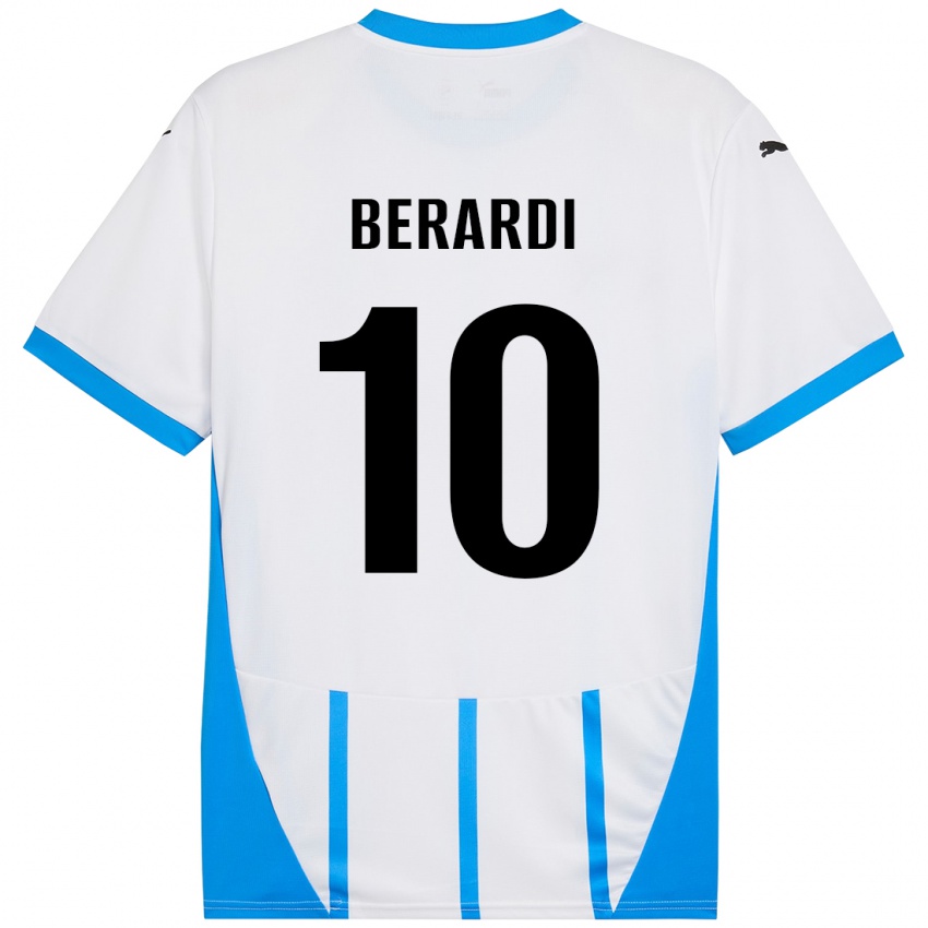 Niño Camiseta Domenico Berardi #10 Blanco Azul 2ª Equipación 2024/25 La Camisa Perú