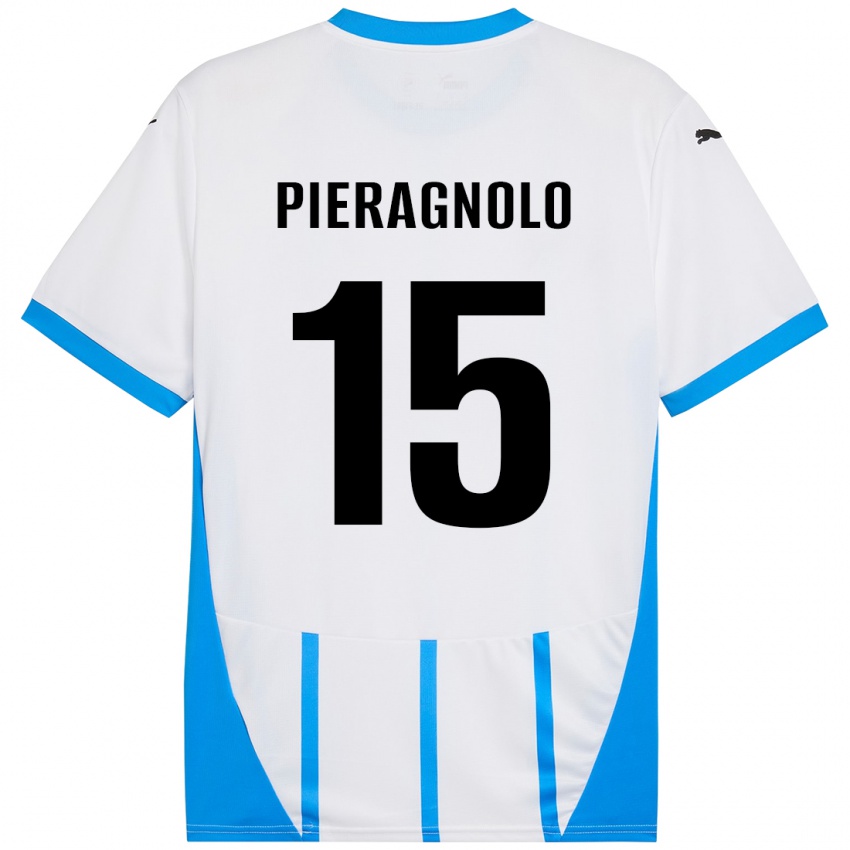 Niño Camiseta Edoardo Pieragnolo #15 Blanco Azul 2ª Equipación 2024/25 La Camisa Perú