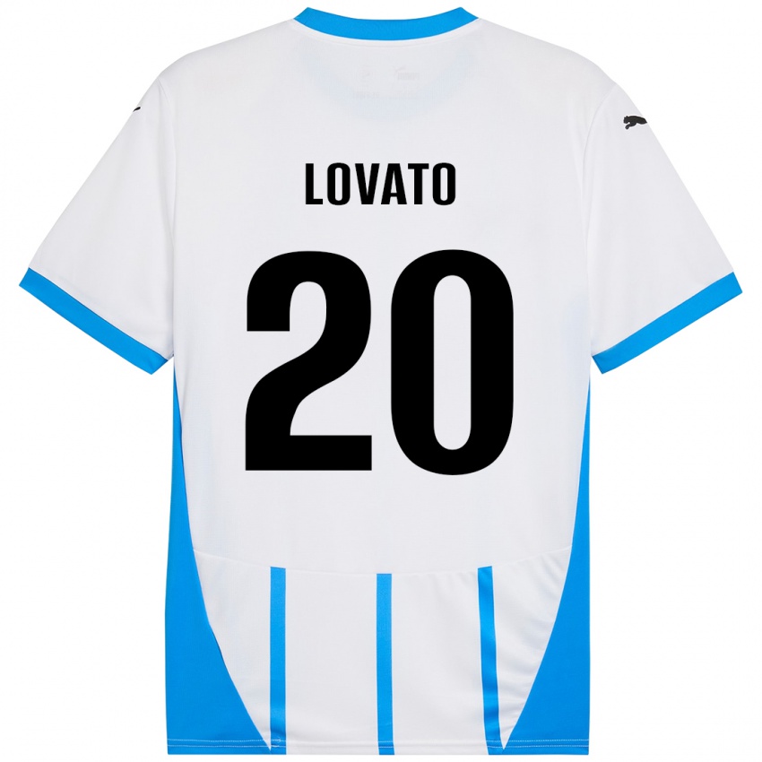 Niño Camiseta Matteo Lovato #20 Blanco Azul 2ª Equipación 2024/25 La Camisa Perú