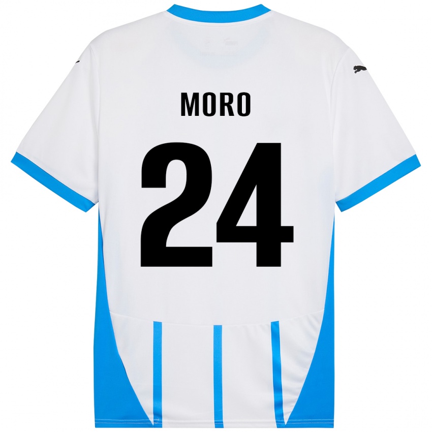 Niño Camiseta Luca Moro #24 Blanco Azul 2ª Equipación 2024/25 La Camisa Perú