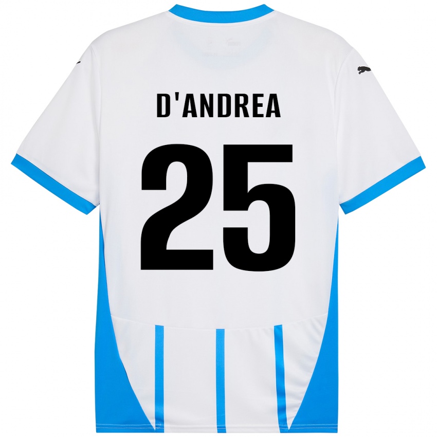 Niño Camiseta Luca D'andrea #25 Blanco Azul 2ª Equipación 2024/25 La Camisa Perú