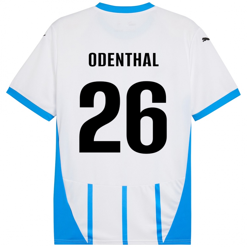 Niño Camiseta Cas Odenthal #26 Blanco Azul 2ª Equipación 2024/25 La Camisa Perú