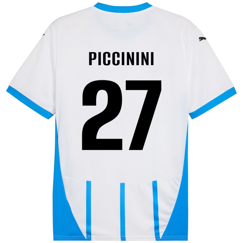 Niño Camiseta Stefano Piccinini #27 Blanco Azul 2ª Equipación 2024/25 La Camisa Perú