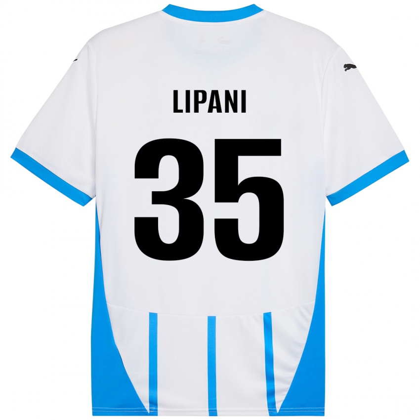 Niño Camiseta Luca Lipani #35 Blanco Azul 2ª Equipación 2024/25 La Camisa Perú