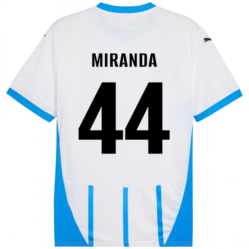 Niño Camiseta Kevin Miranda #44 Blanco Azul 2ª Equipación 2024/25 La Camisa Perú