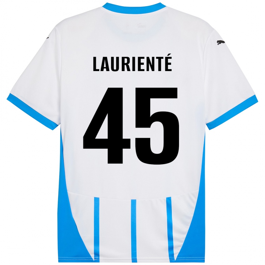 Niño Camiseta Armand Laurienté #45 Blanco Azul 2ª Equipación 2024/25 La Camisa Perú