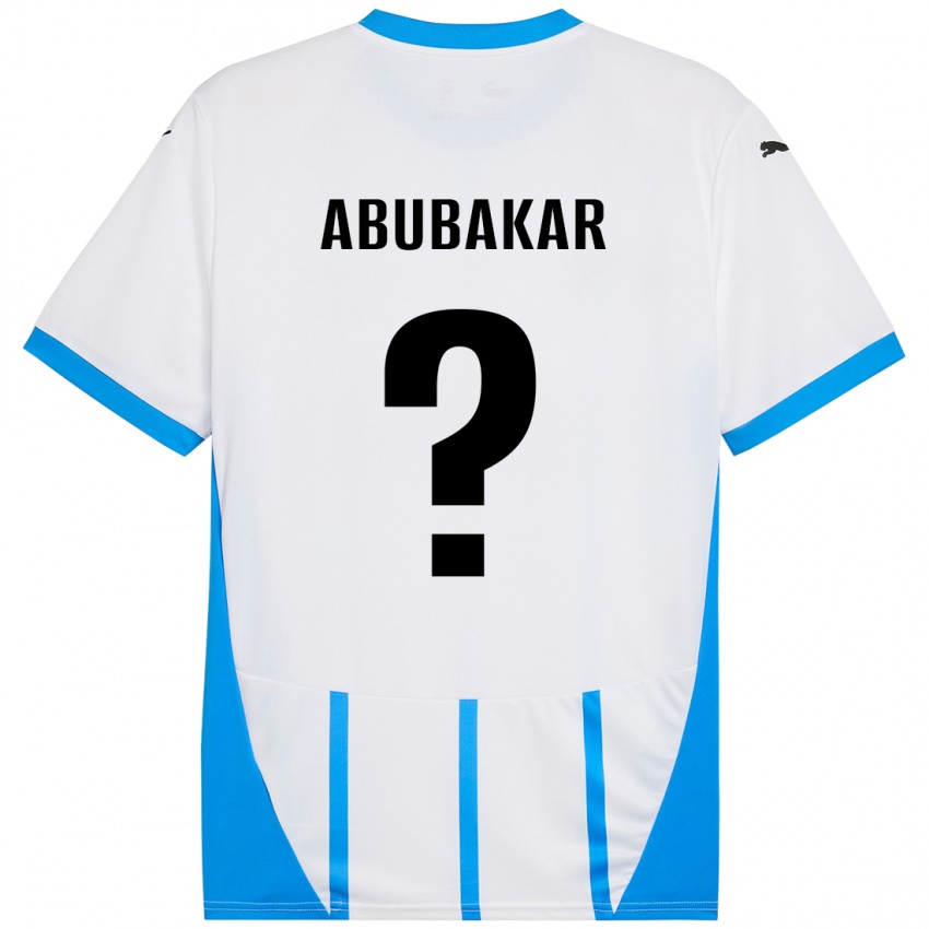 Niño Camiseta Salim Abubakar #0 Blanco Azul 2ª Equipación 2024/25 La Camisa Perú