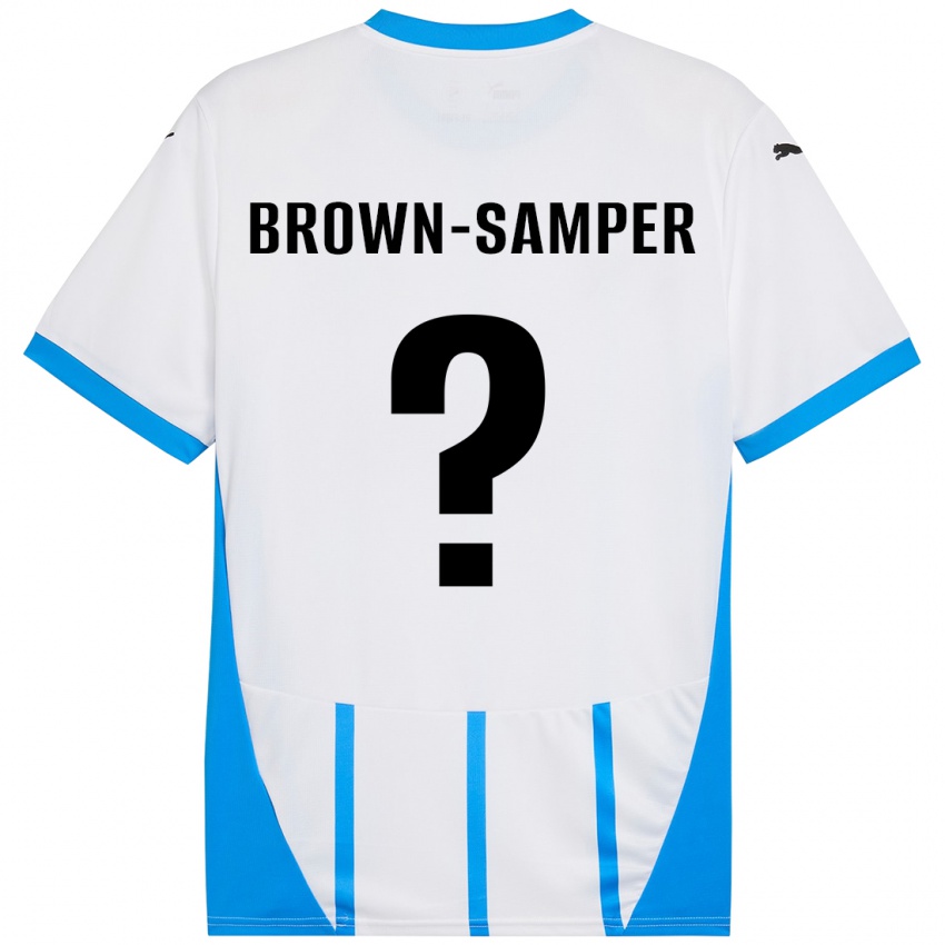 Niño Camiseta Isaac Brown-Samper #0 Blanco Azul 2ª Equipación 2024/25 La Camisa Perú