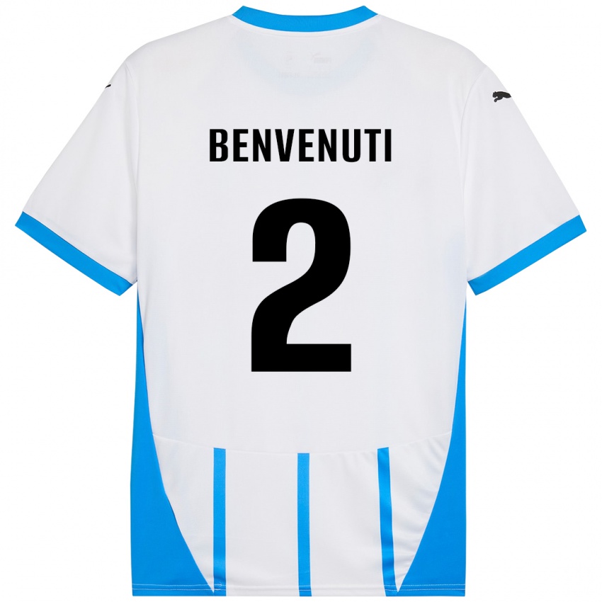 Niño Camiseta Giacomo Benvenuti #2 Blanco Azul 2ª Equipación 2024/25 La Camisa Perú