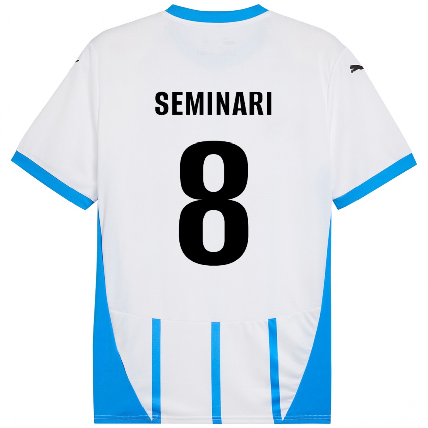 Niño Camiseta Giacomo Seminari #8 Blanco Azul 2ª Equipación 2024/25 La Camisa Perú