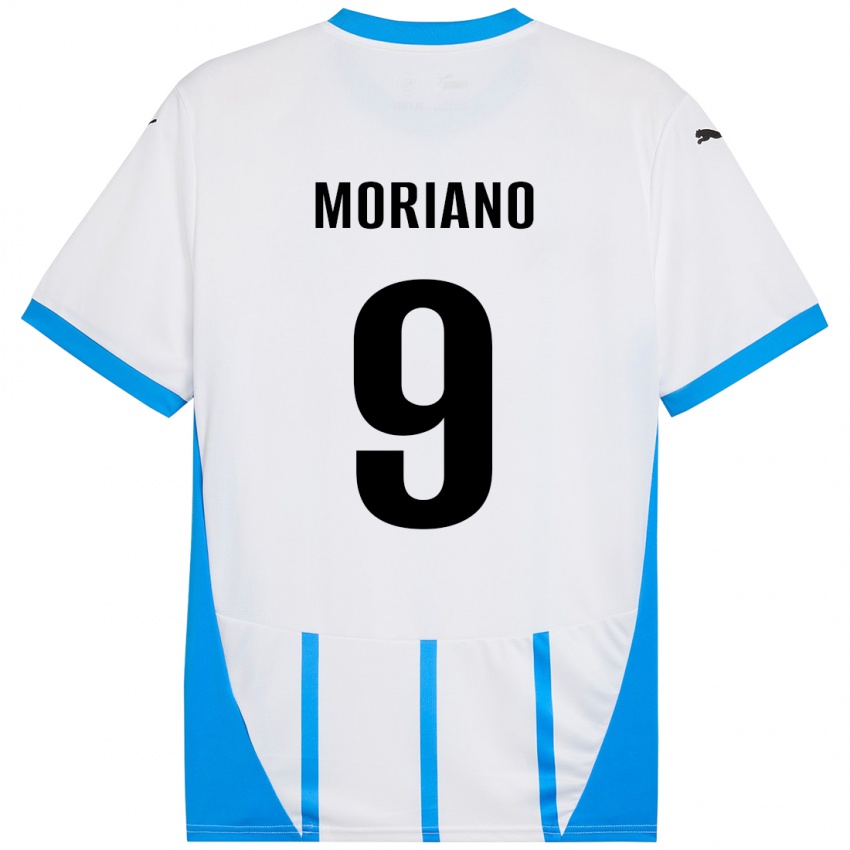 Niño Camiseta Andrea Moriano #9 Blanco Azul 2ª Equipación 2024/25 La Camisa Perú