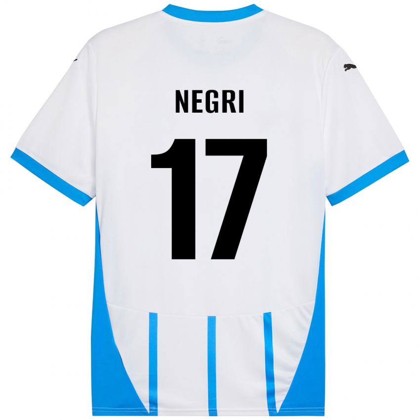 Niño Camiseta Gabriele Negri #17 Blanco Azul 2ª Equipación 2024/25 La Camisa Perú