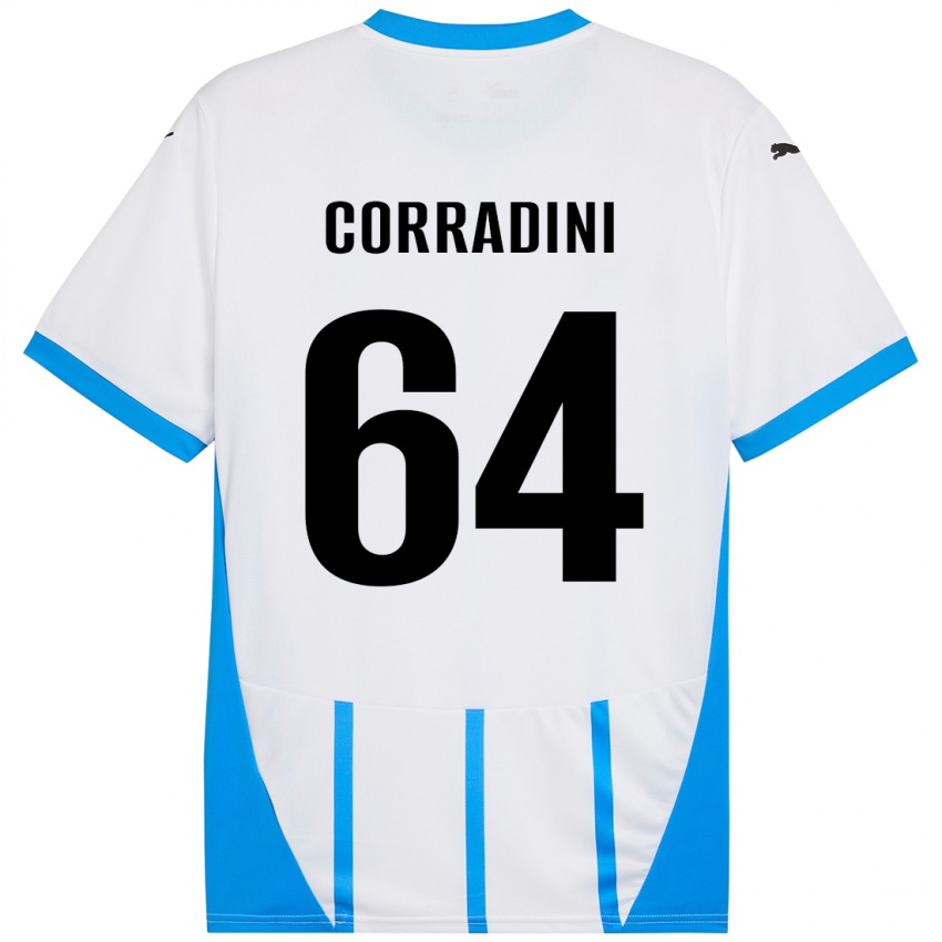 Niño Camiseta Francesco Corradini #64 Blanco Azul 2ª Equipación 2024/25 La Camisa Perú