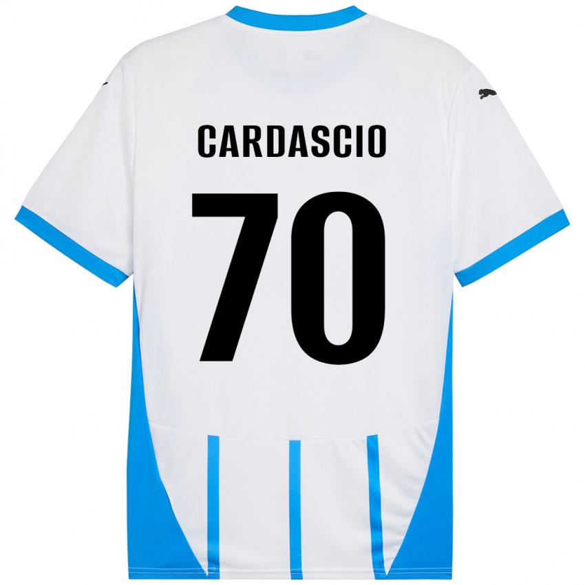 Niño Camiseta Alessandro Cardascio #70 Blanco Azul 2ª Equipación 2024/25 La Camisa Perú