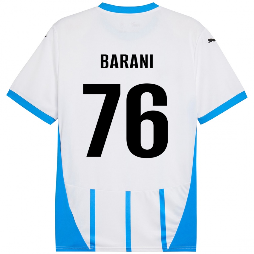 Niño Camiseta Luca Barani #76 Blanco Azul 2ª Equipación 2024/25 La Camisa Perú