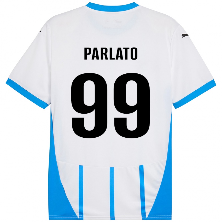 Niño Camiseta Claudio Parlato #99 Blanco Azul 2ª Equipación 2024/25 La Camisa Perú