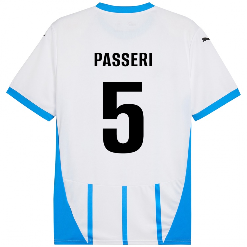 Niño Camiseta Angela Passeri #5 Blanco Azul 2ª Equipación 2024/25 La Camisa Perú