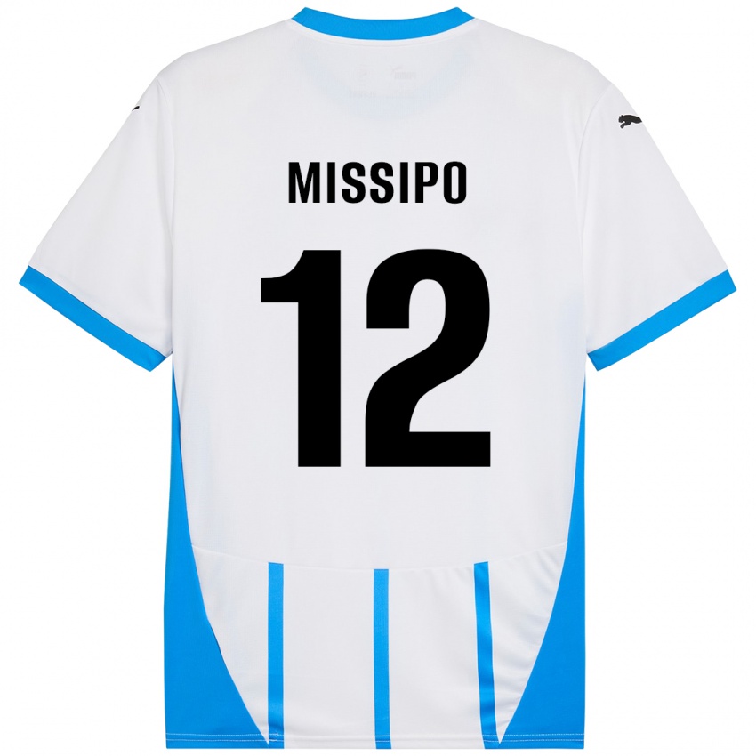 Niño Camiseta Kassandra Missipo #12 Blanco Azul 2ª Equipación 2024/25 La Camisa Perú