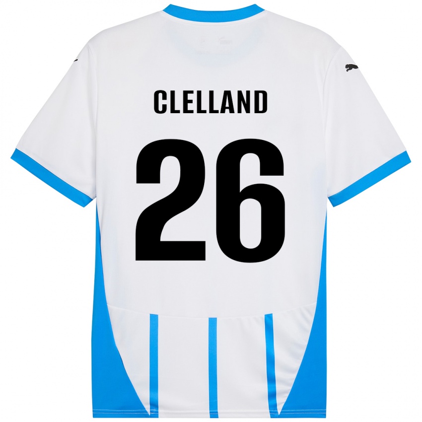 Niño Camiseta Lana Clelland #26 Blanco Azul 2ª Equipación 2024/25 La Camisa Perú