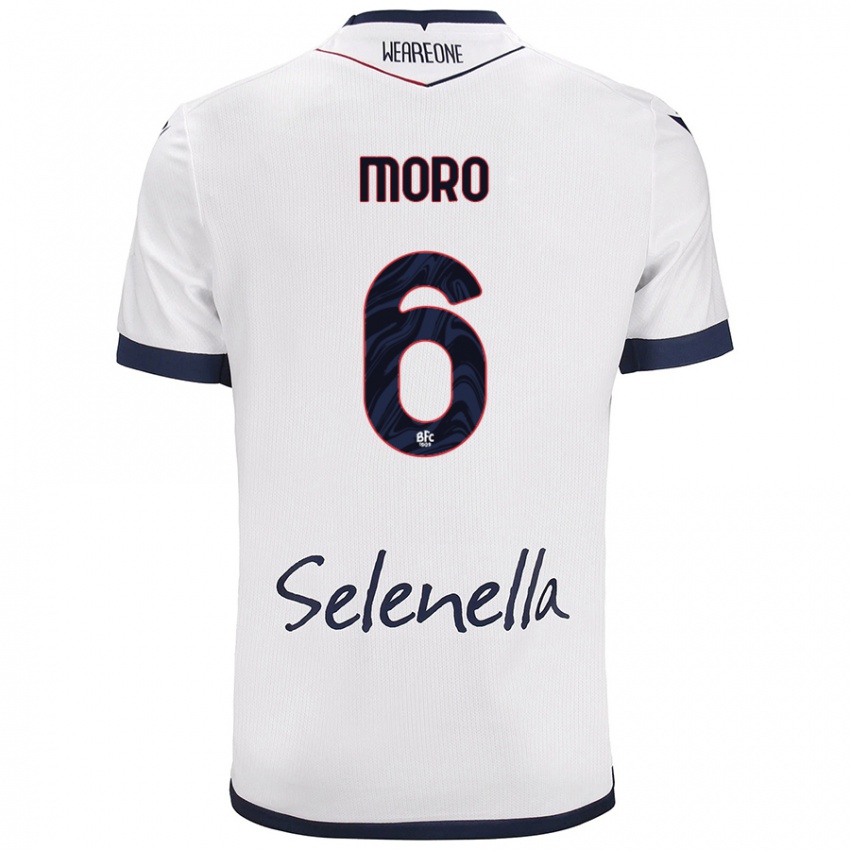 Niño Camiseta Nikola Moro #6 Blanco Azul Real 2ª Equipación 2024/25 La Camisa Perú