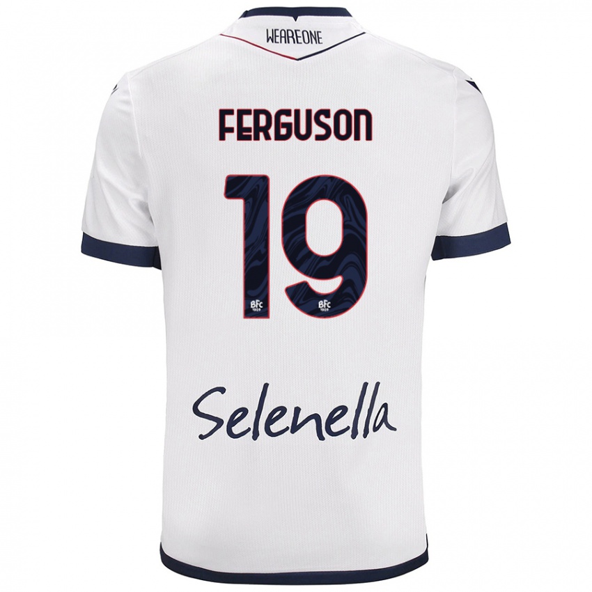 Niño Camiseta Lewis Ferguson #19 Blanco Azul Real 2ª Equipación 2024/25 La Camisa Perú