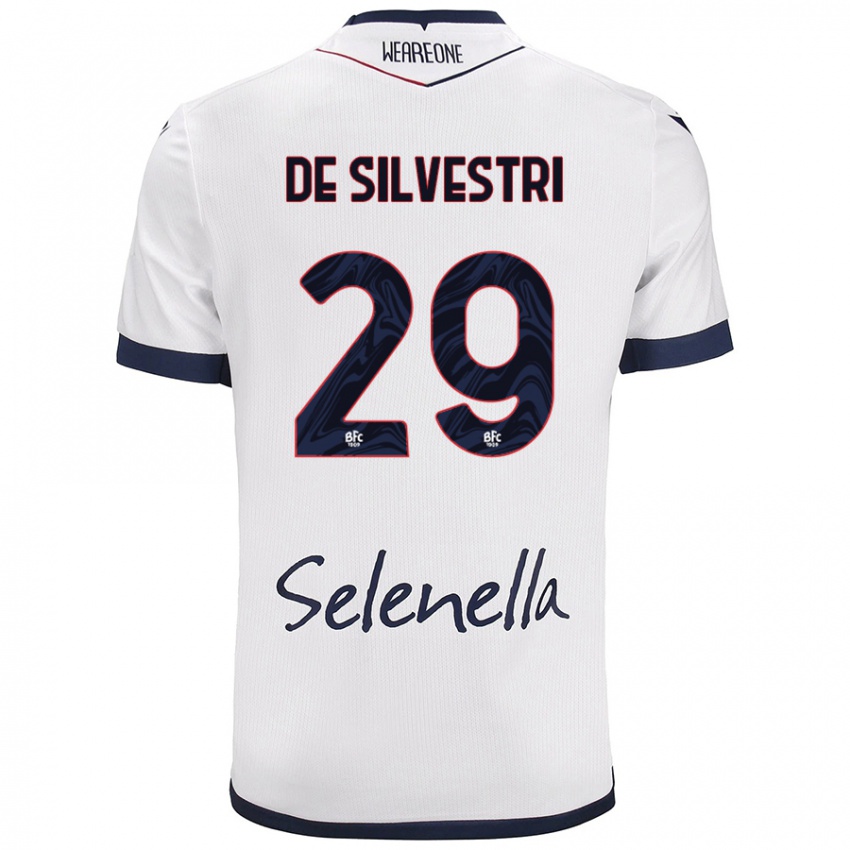 Niño Camiseta Lorenzo De Silvestri #29 Blanco Azul Real 2ª Equipación 2024/25 La Camisa Perú