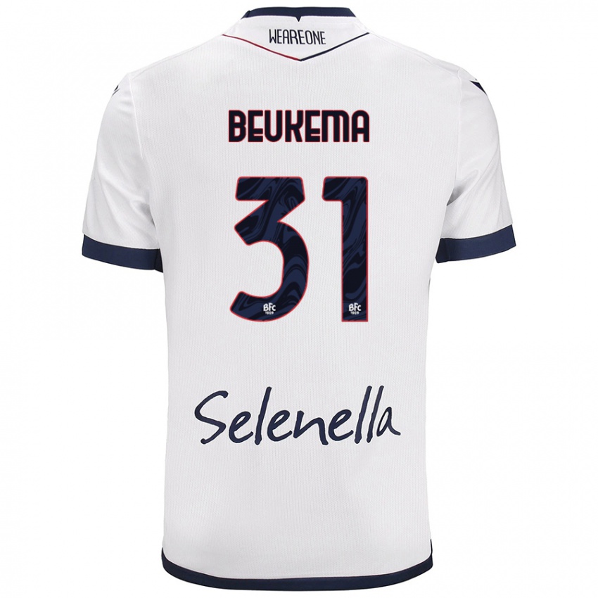 Niño Camiseta Sam Beukema #31 Blanco Azul Real 2ª Equipación 2024/25 La Camisa Perú