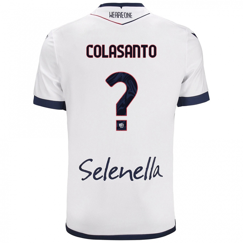 Niño Camiseta Pietro Colasanto #0 Blanco Azul Real 2ª Equipación 2024/25 La Camisa Perú