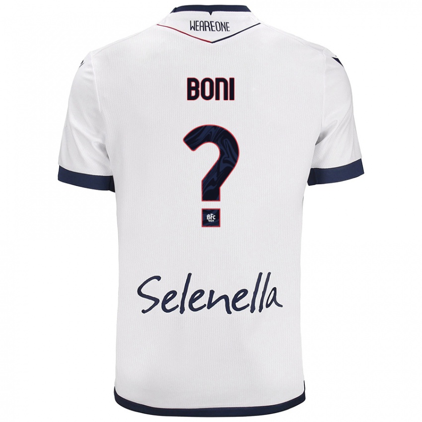 Niño Camiseta Mattia Boni #0 Blanco Azul Real 2ª Equipación 2024/25 La Camisa Perú